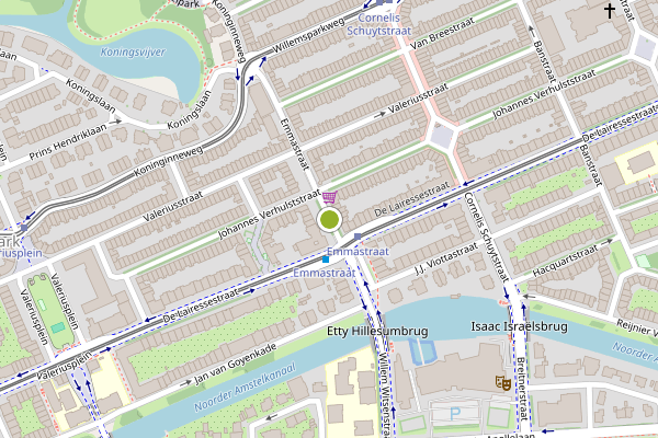 Ambulance-melding op Emmastraat, Amsterdam op 21 juli, kaart-overzicht
