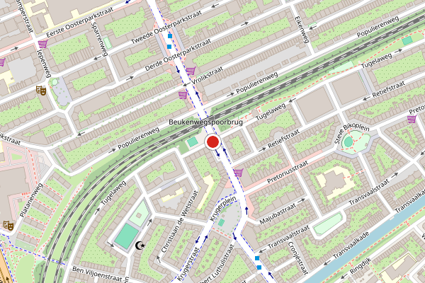 Brandweer-melding op Tugelaweg, Amsterdam op 21 juli, kaart-overzicht