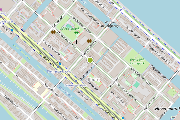 Ambulance-melding op Maria Austriastraat, Amsterdam op 21 juli, kaart-overzicht