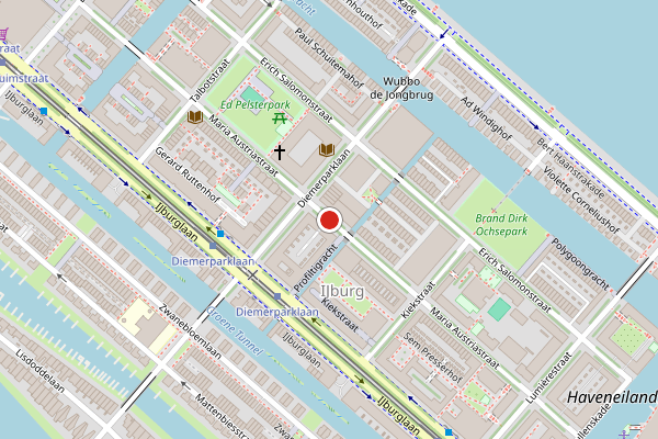 Brandweer-melding op Maria Austriastraat, Amsterdam op 21 juli, kaart-overzicht