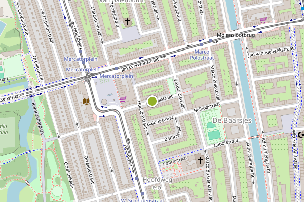 Ambulance-melding op Cabralstraat, Amsterdam op 21 juli, kaart-overzicht