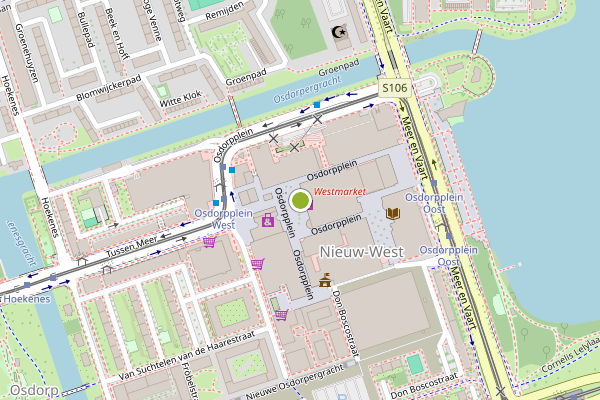 Ambulance-melding op Osdorpplein, Amsterdam op 21 juli, kaart-overzicht