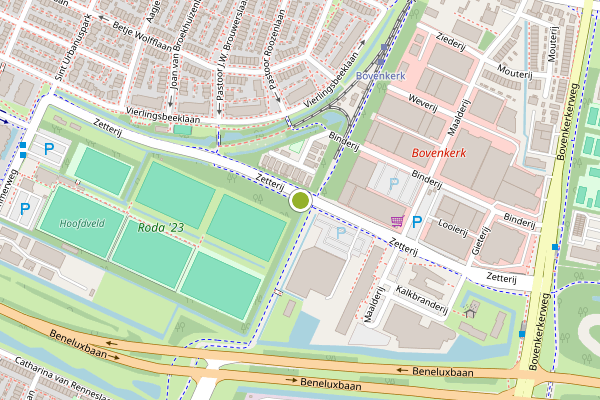 Ambulance-melding op Zetterij, Amstelveen op 21 juli, kaart-overzicht