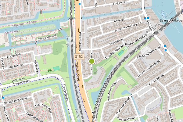 Ambulance-melding op Vlielandstraat, Zaandam op 21 juli, kaart-overzicht