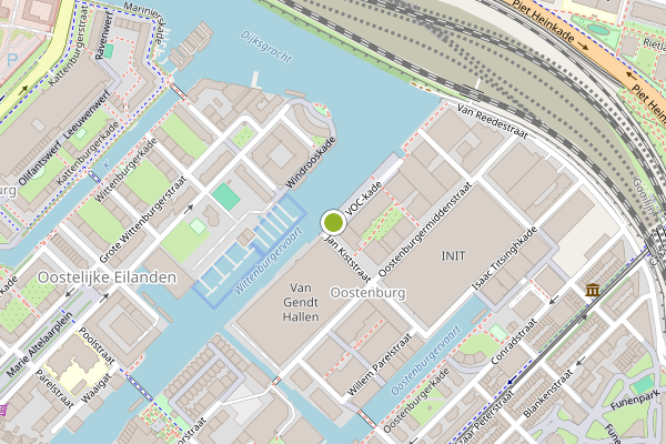 Ambulance-melding op VOC-kade, Amsterdam op 21 juli, kaart-overzicht