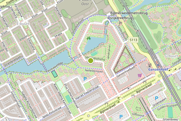 Ambulance-melding op Gravestein, Amsterdam op 22 juli, kaart-overzicht
