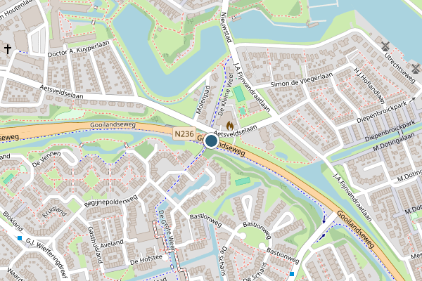 Politie-melding op Gooilandseweg, Weesp op 12 mei, kaart-overzicht
