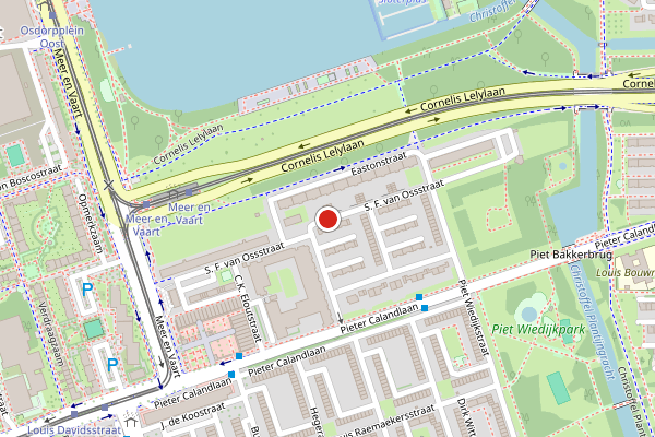 Brandweer-melding op S. F. van Ossstraat, Amsterdam op 22 juli, kaart-overzicht
