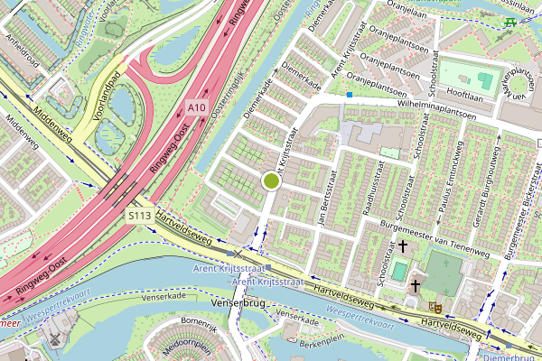 Ambulance-melding op R. Castelijnstraat, Diemen op 12 mei, kaart-overzicht