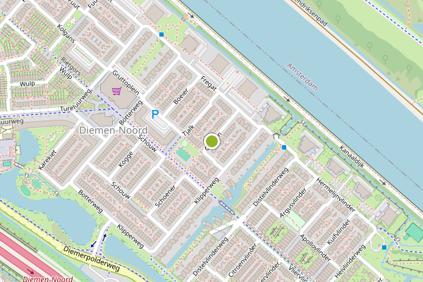 Ambulance-melding op Galjoen, Diemen op 12 mei, kaart-overzicht