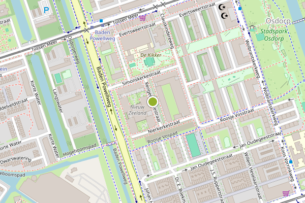 Ambulance-melding op Rengerskerkestraat, Amsterdam op 22 juli, kaart-overzicht