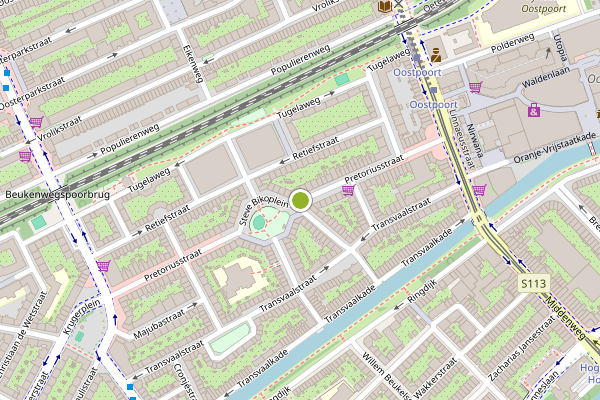 Ambulance-melding op Pretoriusstraat, Amsterdam op 22 juli, kaart-overzicht
