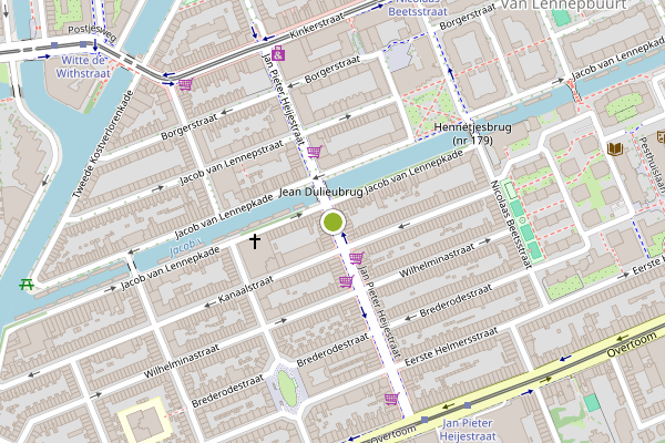 Ambulance-melding op Jan Pieter Heijestraat, Amsterdam op 22 juli, kaart-overzicht