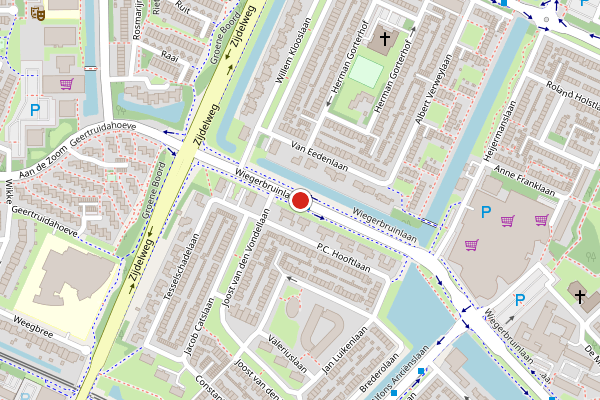 Brandweer-melding op Wiegerbruinlaan, Uithoorn op 13 mei, kaart-overzicht