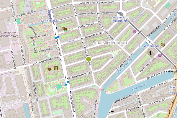 Ambulance-melding op Van Boetzelaerstraat, Amsterdam op 22 juli, kaart-overzicht