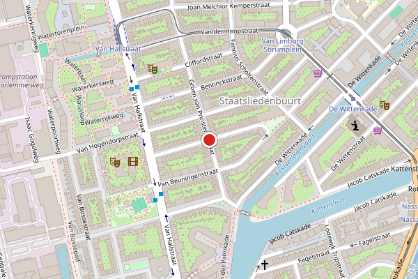 Brandweer-melding op Van Boetzelaerstraat, Amsterdam op 22 juli, kaart-overzicht