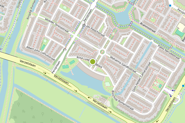 Ambulance-melding op Rosa Luxemburgpark, Purmerend op 22 juli, kaart-overzicht