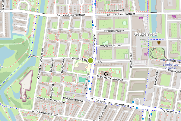 Ambulance-melding op Goeman Borgesiusstraat, Amsterdam op 22 juli, kaart-overzicht