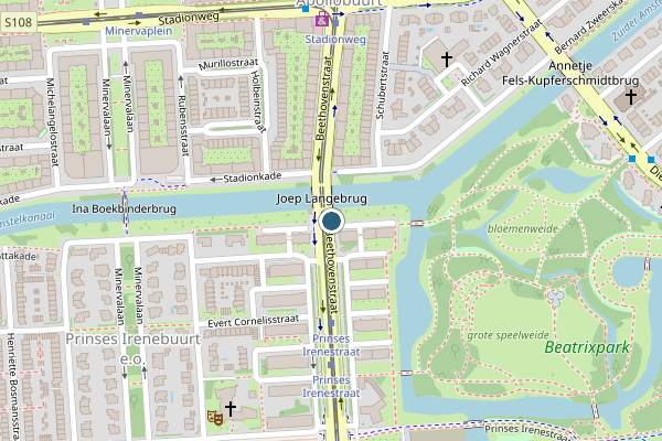 Politie-melding op Beethovenstraat, Amsterdam op 22 juli, kaart-overzicht