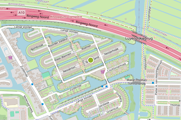 Ambulance-melding op Nesserland, Amsterdam op 22 juli, kaart-overzicht