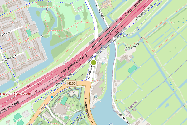 Ambulance-melding op Provincialeweg, Amsterdam op 22 juli, kaart-overzicht