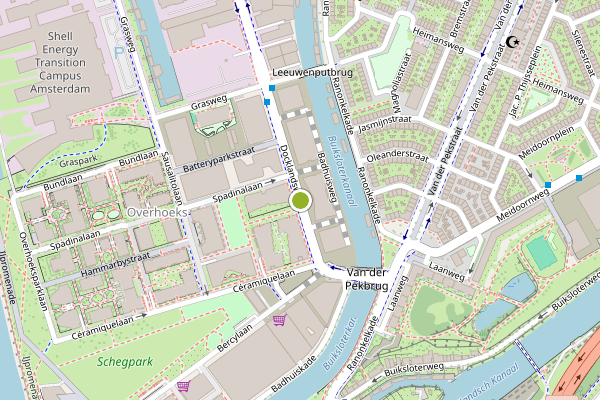 Ambulance-melding op Docklandsweg, Amsterdam op 22 juli, kaart-overzicht