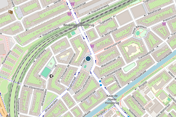Politie-melding op Krugerplein, Amsterdam op 23 juli, kaart-overzicht