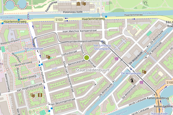 Ambulance-melding op Fannius Scholtenstraat, Amsterdam op 23 juli, kaart-overzicht