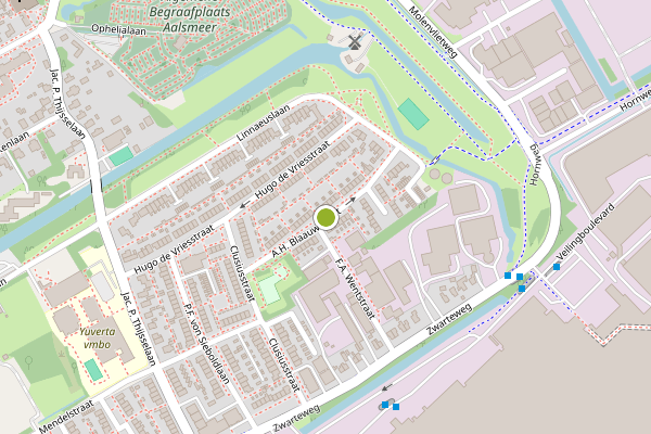 Ambulance-melding op A.H. Blaauwstraat, Aalsmeer op 23 juli, kaart-overzicht