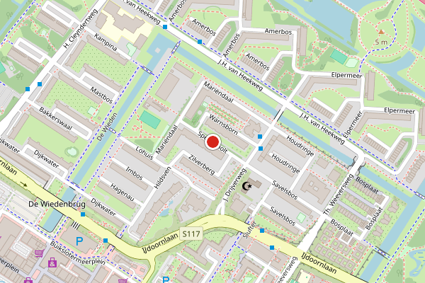 Brandweer-melding op Spelderholt, Amsterdam op 13 mei, kaart-overzicht