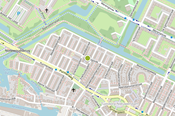 Ambulance-melding op Molengouw, Amsterdam op 13 mei, kaart-overzicht