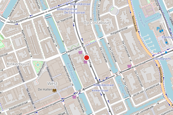 Brandweer-melding op Bilderdijkstraat, Amsterdam op 13 mei, kaart-overzicht