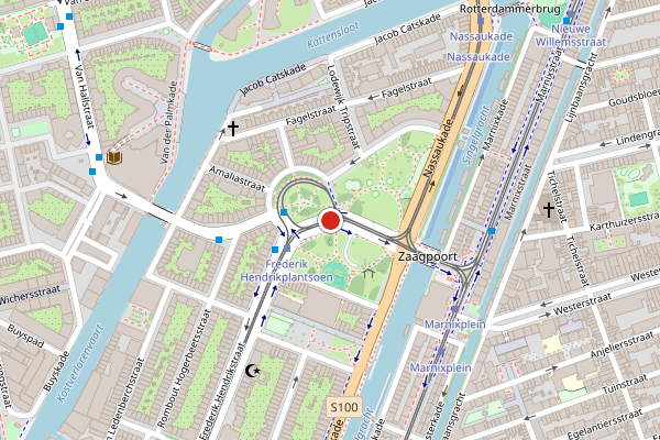 Brandweer-melding op Frederik Hendrikplantsoen, Amsterdam op 23 juli, kaart-overzicht