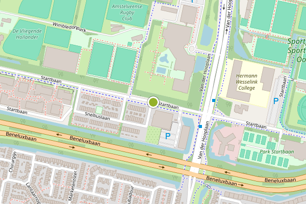 Ambulance-melding op Startbaan, Amstelveen op 23 juli, kaart-overzicht