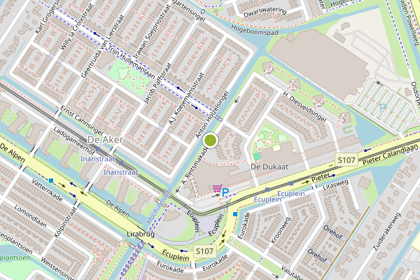 Ambulance-melding op A. Reitsmakade, Amsterdam op 23 juli, kaart-overzicht