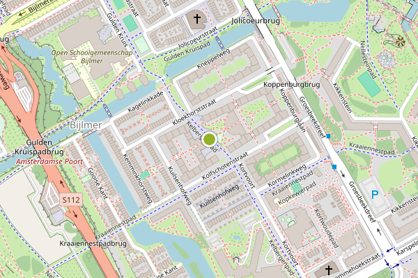 Ambulance-melding op Krimpertplein, Amsterdam op 23 juli, kaart-overzicht