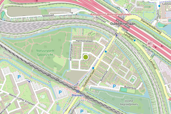 Ambulance-melding op C.J. der Kinderenplein, Diemen op 23 juli, kaart-overzicht