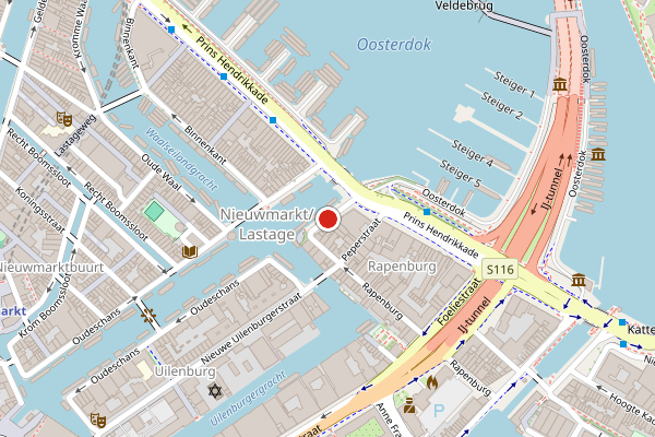Brandweer-melding op 's-Gravenhekje, Amsterdam op 23 juli, kaart-overzicht