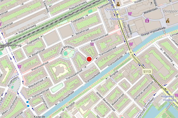 Brandweer-melding op Paardekraalstraat, Amsterdam op 23 juli, kaart-overzicht