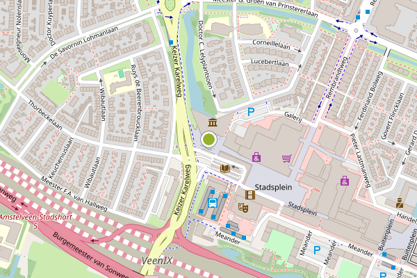Ambulance-melding op Sandbergplein, Amstelveen op 23 juli, kaart-overzicht