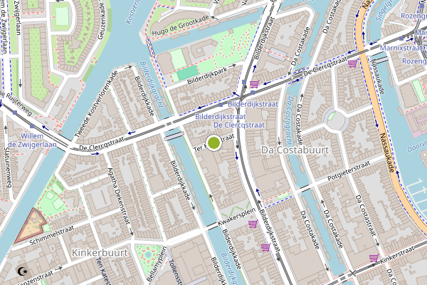 Ambulance-melding op Ter Haarstraat, Amsterdam op 23 juli, kaart-overzicht