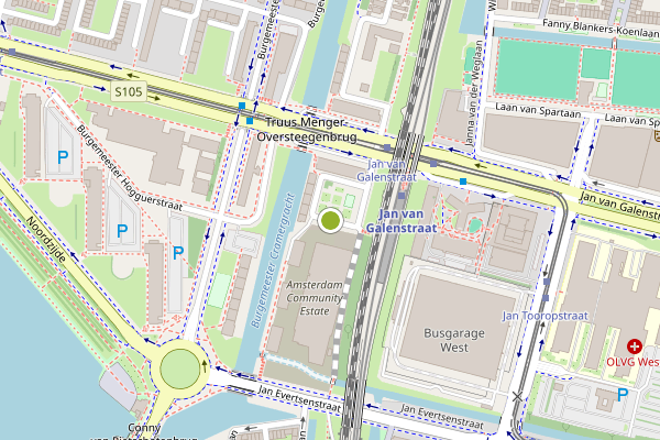 Ambulance-melding op August Vermeylenstraat, Amsterdam op 23 juli, kaart-overzicht