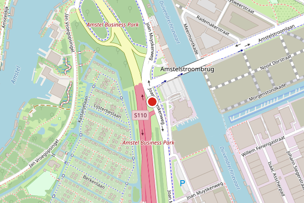 Brandweer-melding op Joan Muyskenweg, Amsterdam op 23 juli, kaart-overzicht