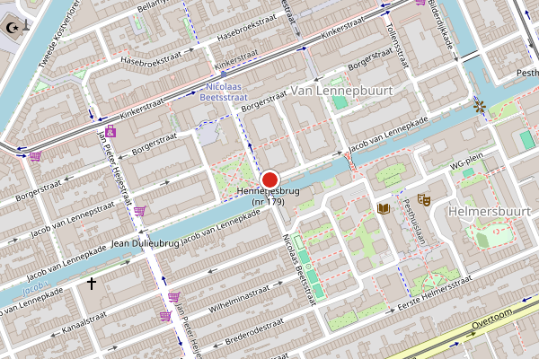 Brandweer-melding op Jacob van Lennepkade, Amsterdam op 23 juli, kaart-overzicht