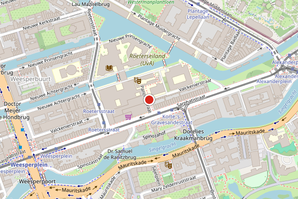 Brandweer-melding op Valckenierstraat, Amsterdam op 24 juli, kaart-overzicht