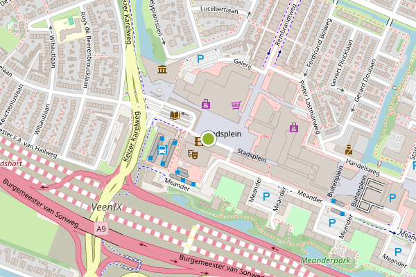 Ambulance-melding op Stadsplein, Amstelveen op 24 juli, kaart-overzicht