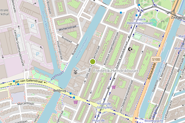 Ambulance-melding op Gillis van Ledenberchstraat, Amsterdam op 24 juli, kaart-overzicht