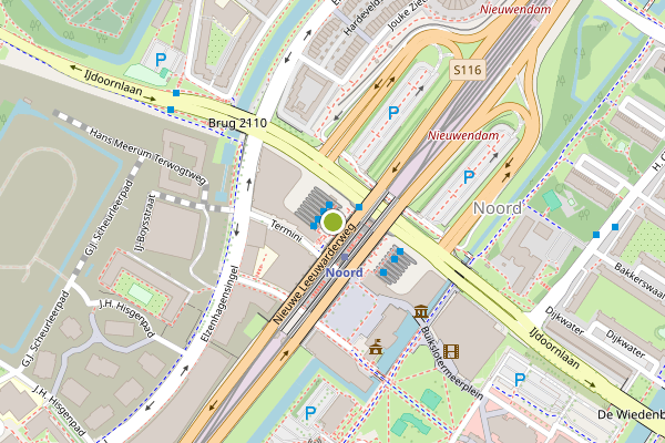 Ambulance-melding op Termini, Amsterdam op 24 juli, kaart-overzicht