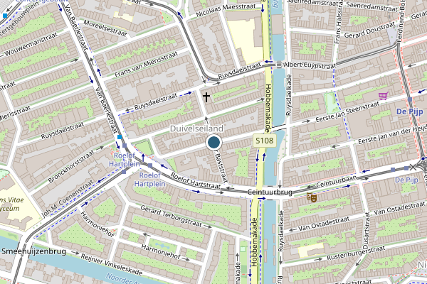 Politie-melding op Balthasar Floriszstraat, Amsterdam op 24 juli, kaart-overzicht