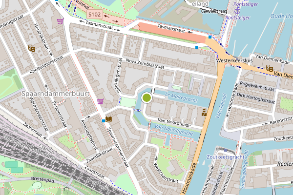 Ambulance-melding op Henk Curierekade, Amsterdam op 24 juli, kaart-overzicht